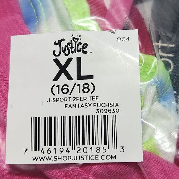 Justice Sweatshirt For Girl Pink Size XL Crop Logo Graphic with Tie Dye Bra - Picture 13 of 13